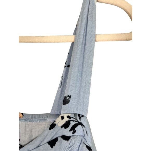 Torrid Floral Tank MIdi Dress Blue 1X Tropical Resort Preppy Feminine Coquette - Picture 4 of 12